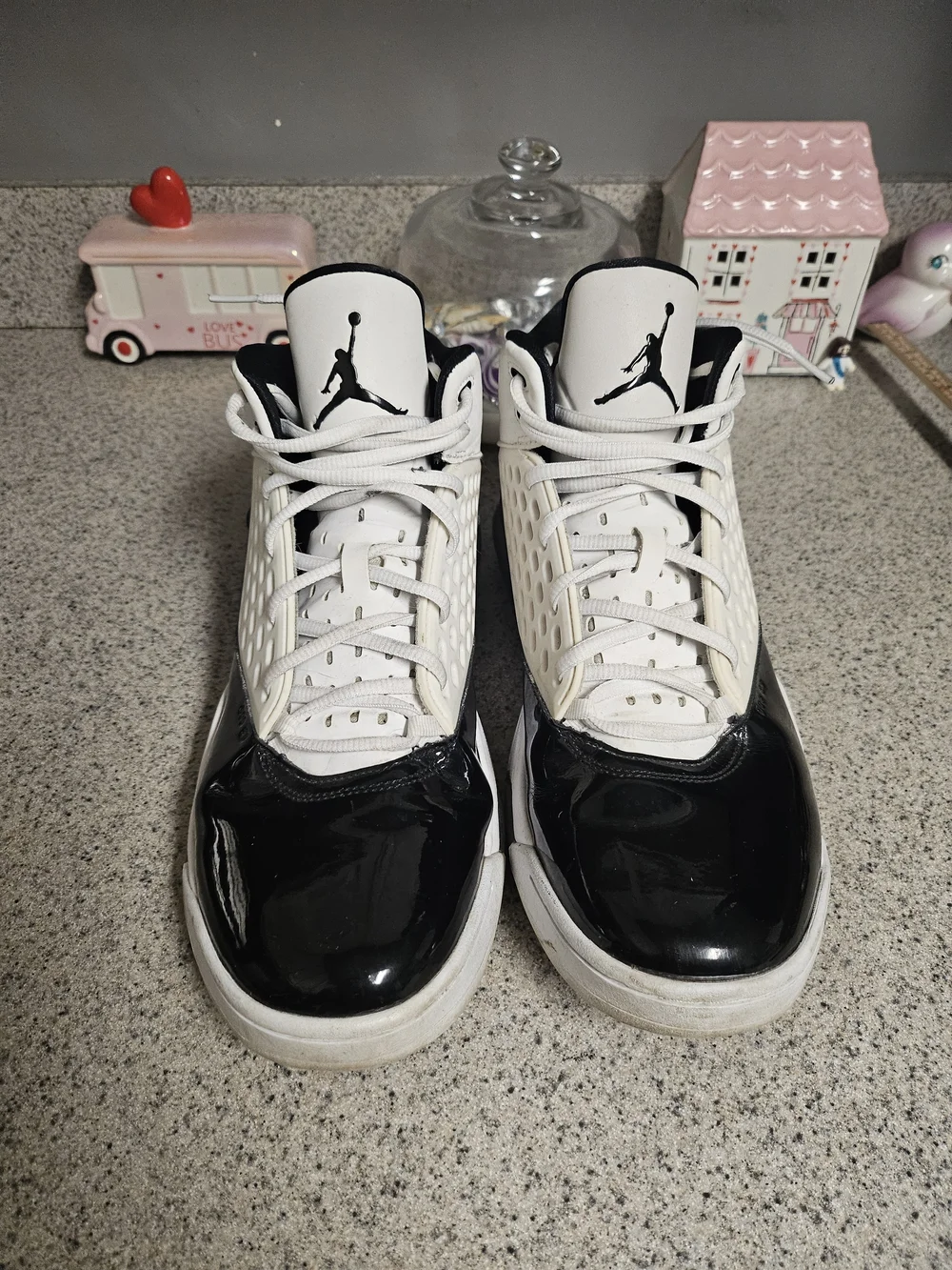 Jordan Black and White High-Top Sneakers